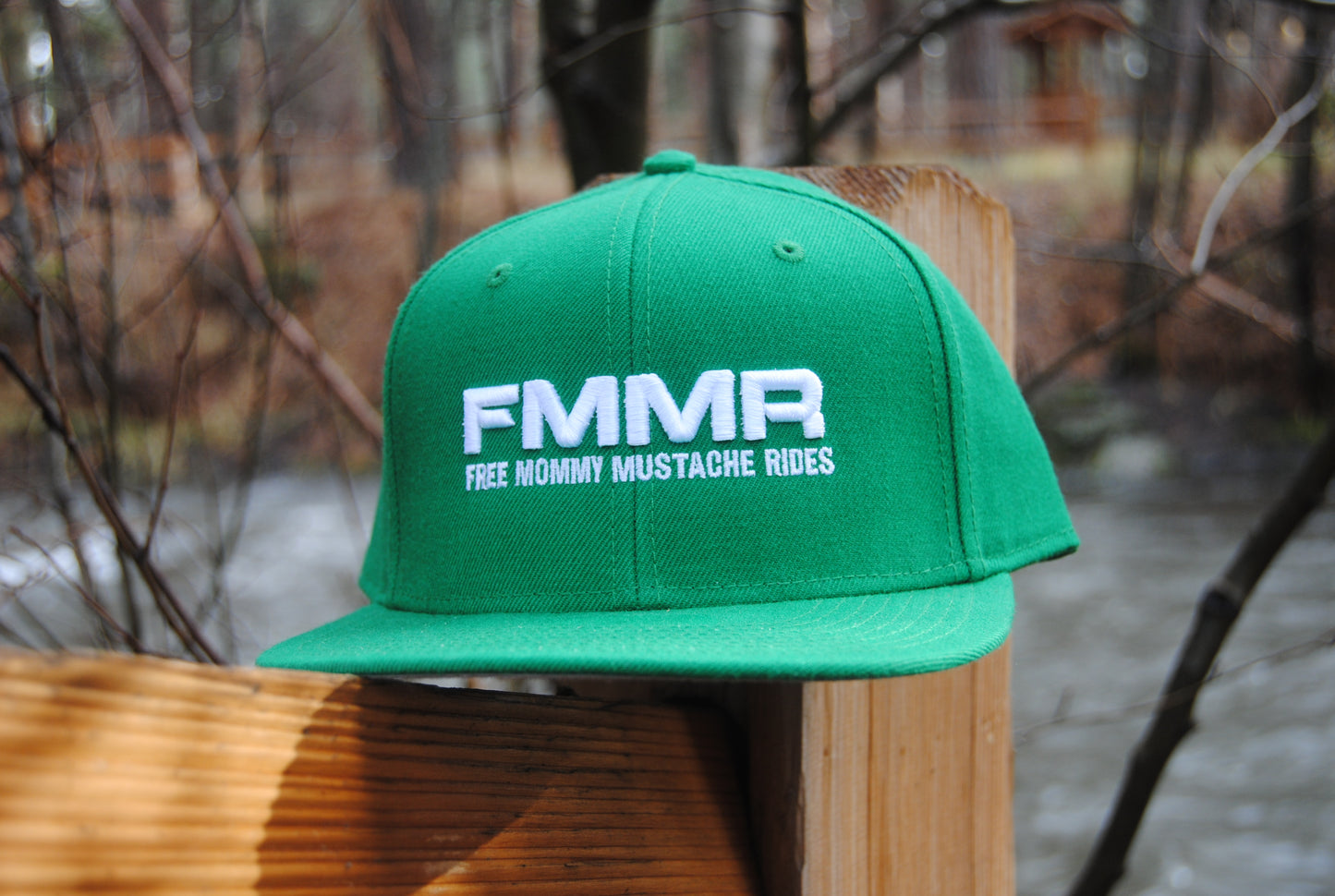 Bright Green Puffy FMMR Flat Bill