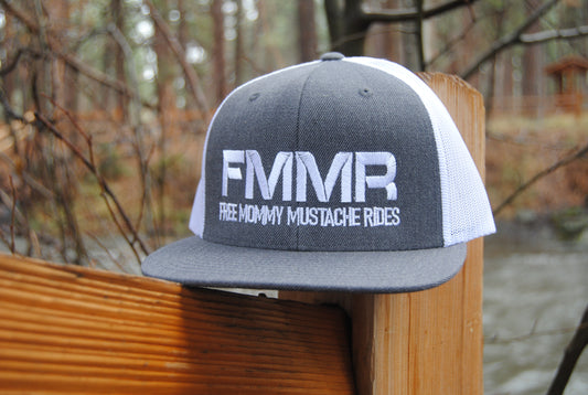 Gray & White Flat FMMR Flat Bill